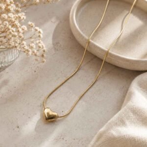 Gold Heart Pendant Necklace