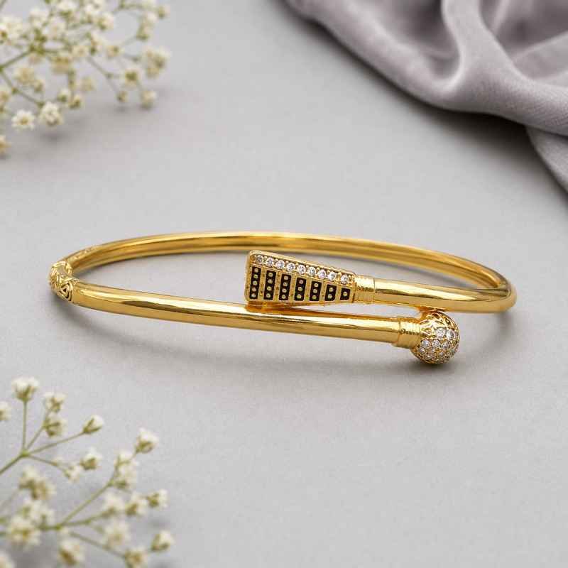 Gold Open Cuff Bangle Set