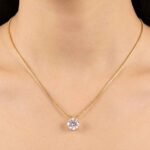 Gold Crystal Pendant Necklace